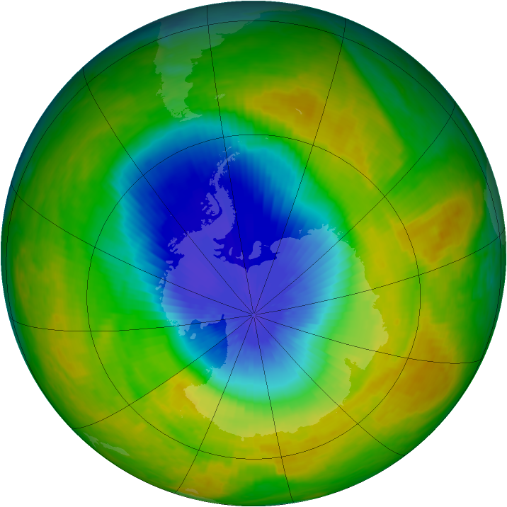 Antarctic ozone map for 23 October 2002